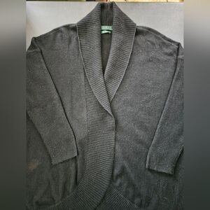 NWOT - Cashmere Lauren Ralph Lauren  Black Wrap Cardigan - Size 1X